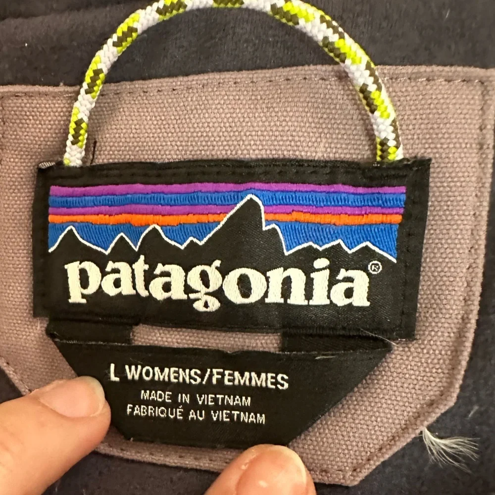 Patagonia Women’s L Western Yoke Down Puffer Jacket purple/Navy - Picture 8 of 9